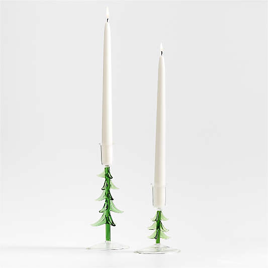 Borosilicate Glass Christmas Tree Taper Candle Holder Small