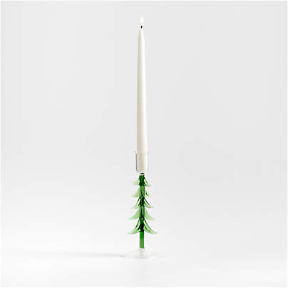 Borosilicate Glass Christmas Tree Taper Candle Holder Large