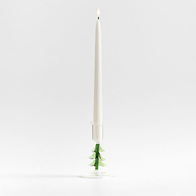 View Borosilicate Glass Christmas Tree Taper Candle Holder Small details
