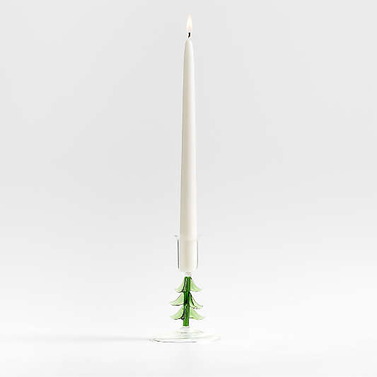 Borosilicate Glass Christmas Tree Taper Candle Holder Small