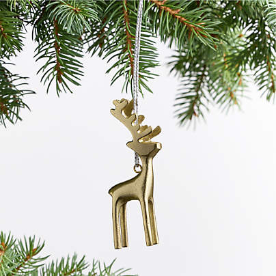 Brass Reindeer Christmas Tree Ornament