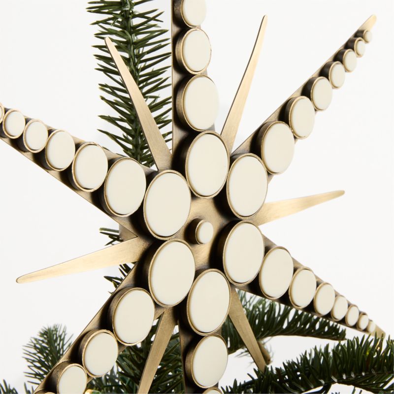 Brass and Enamel Star Christmas Tree Topper - image 1 of 3