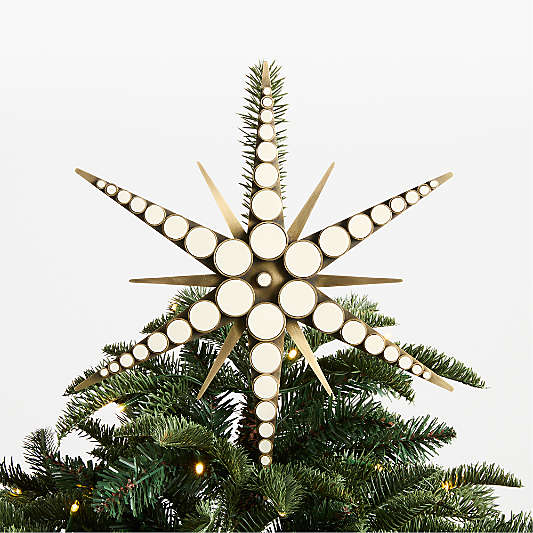Brass and Enamel Star Christmas Tree Topper