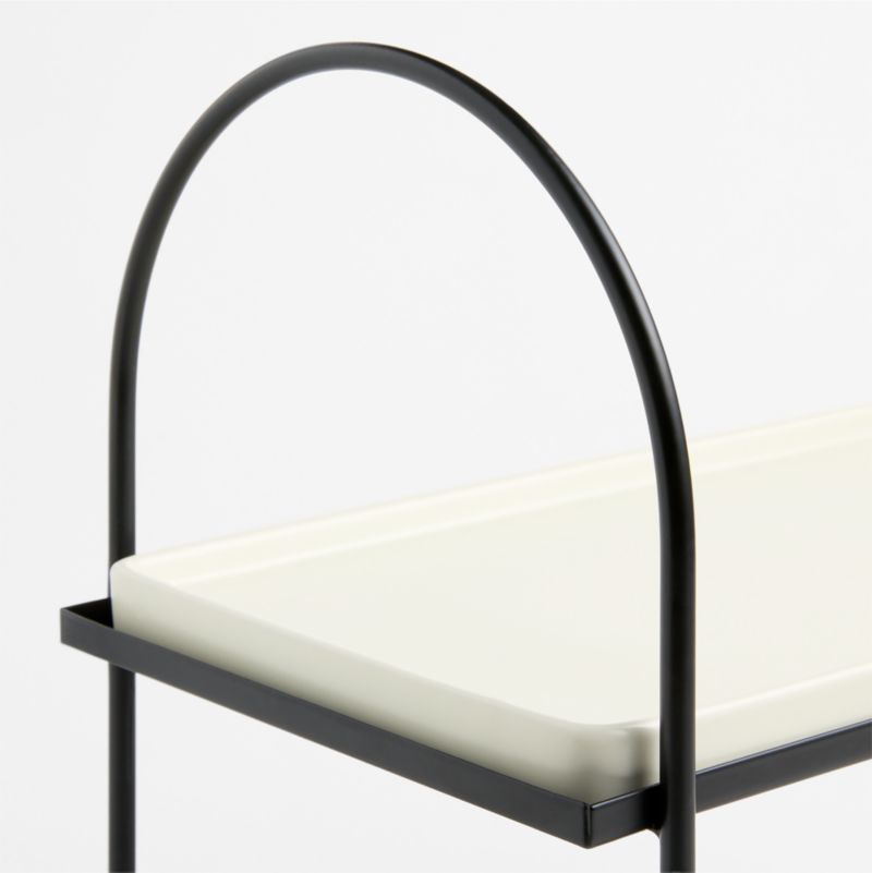 Bristol Ceramic 2-Tiered Server with Black Iron Stand - image 2 of 3