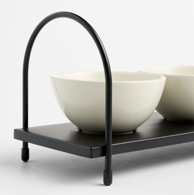 Bristol Ceramic 3-Part Server with Black Iron Stand - image 2 of 3