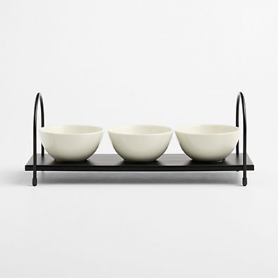 View Bristol Ceramic 3-Part Server with Black Iron Stand details
