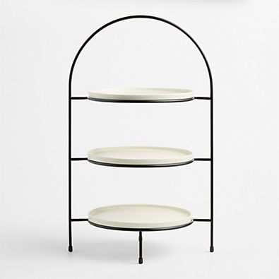 View Bristol Ceramic 3-Tiered Server with Black Iron Stand details