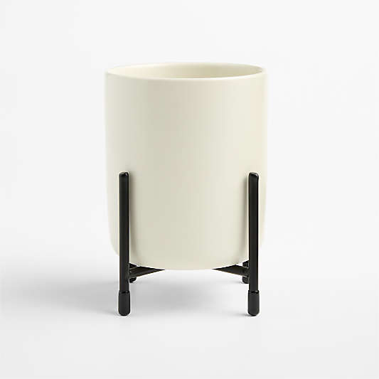 Bristol Ceramic Flatware Holder with Black Iron Stand