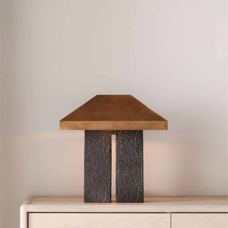 Brutalist Metal Table Lamp with Metal Shade 18.5" - image 4 of 7