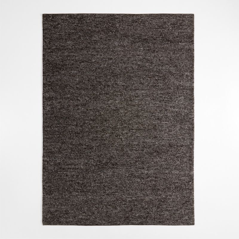 Bruges Performance Sweater Knit Black Area Rug 6'x9' + Reviews | Crate &  Barrel