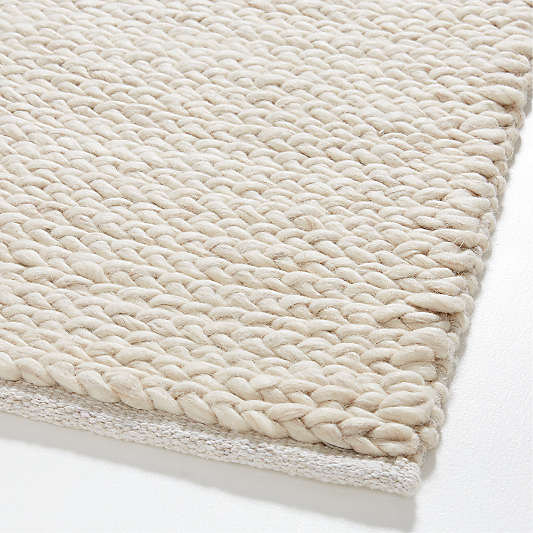 Bruges Performance Sweater Knit Ivory Area Rug 6'x9'