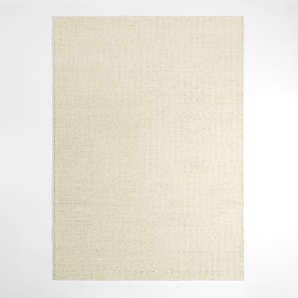 Textured-weave wool-blend rug - Light beige - Home All