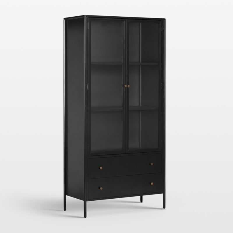 Bruno Black Metal Storage Display Cabinet - image 2 of 8