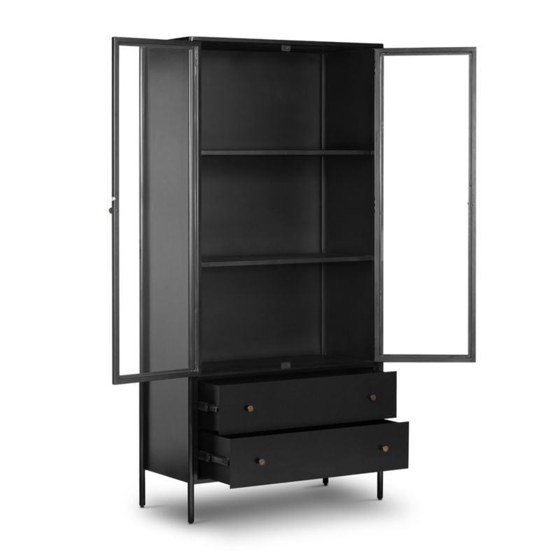 Bruno Black Metal Storage Display Cabinet - image 3 of 8