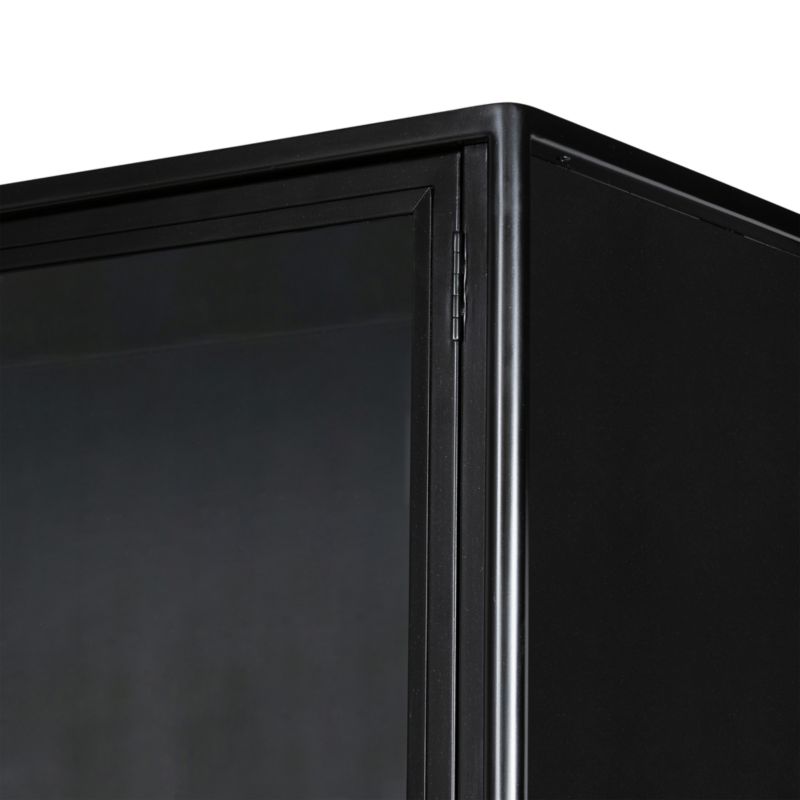 Bruno Black Metal Storage Display Cabinet - image 7 of 8