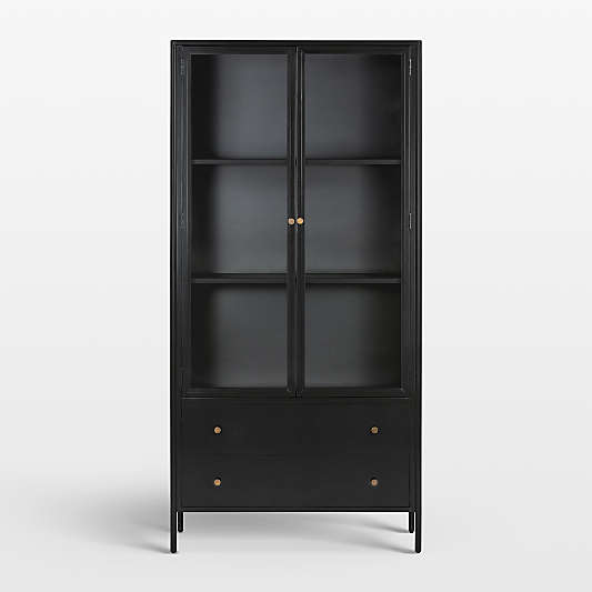 Bruno Black Metal Storage Display Cabinet