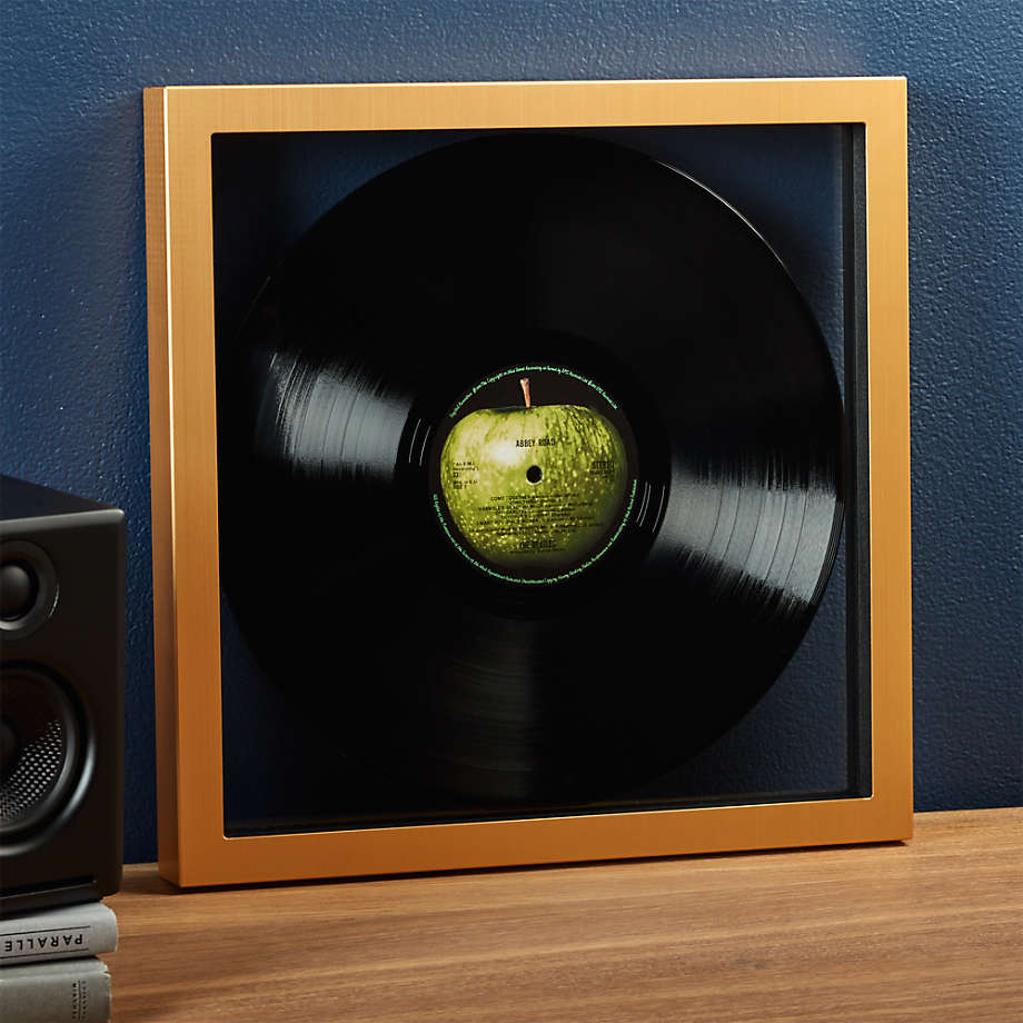 12-Inch Record Album Photo Frame - gold woodgrain finish, Frames &  Displays