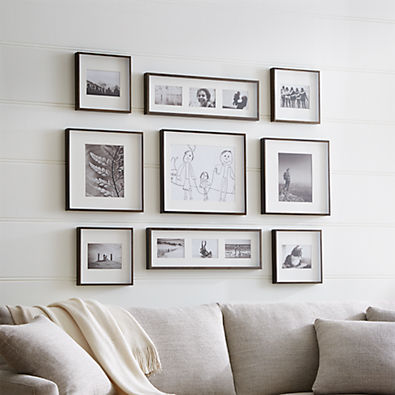 View Brushed Antique Bronze Picture Frame Gallery, Set of 9 details