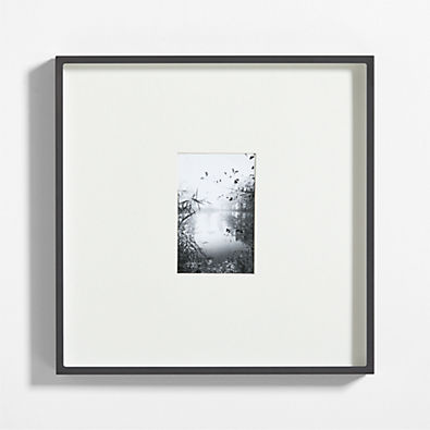 View Brushed Black Metal Picture Frame with Vertical White Mat 4x6 details