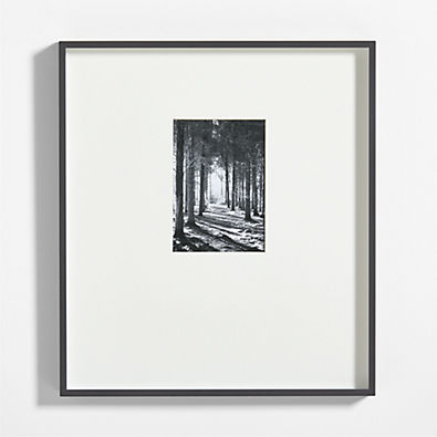 View Brushed Black Metal Picture Frame with Vertical White Mat 5x7 details