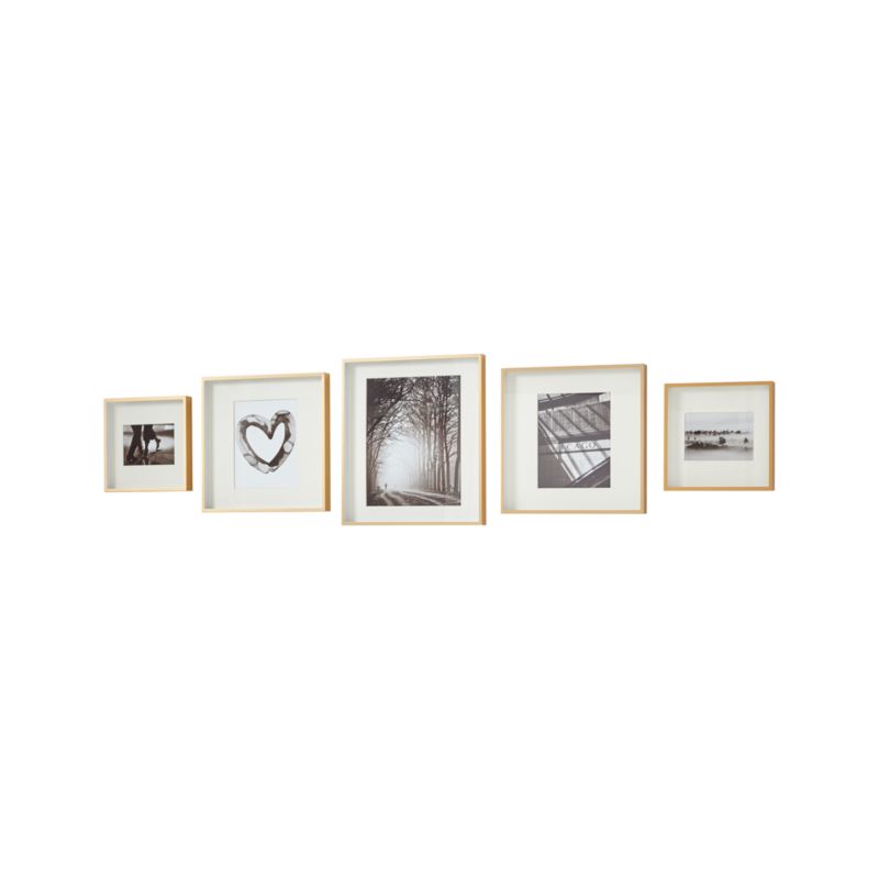 Brushed Brass Picture Frame Gallery, Set of 5 - image 1 of 4