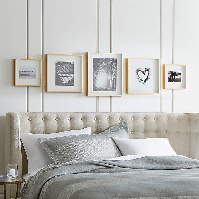 Brushed Brass Picture Frame Gallery, Set of 9 + Reviews Crate & Barrel