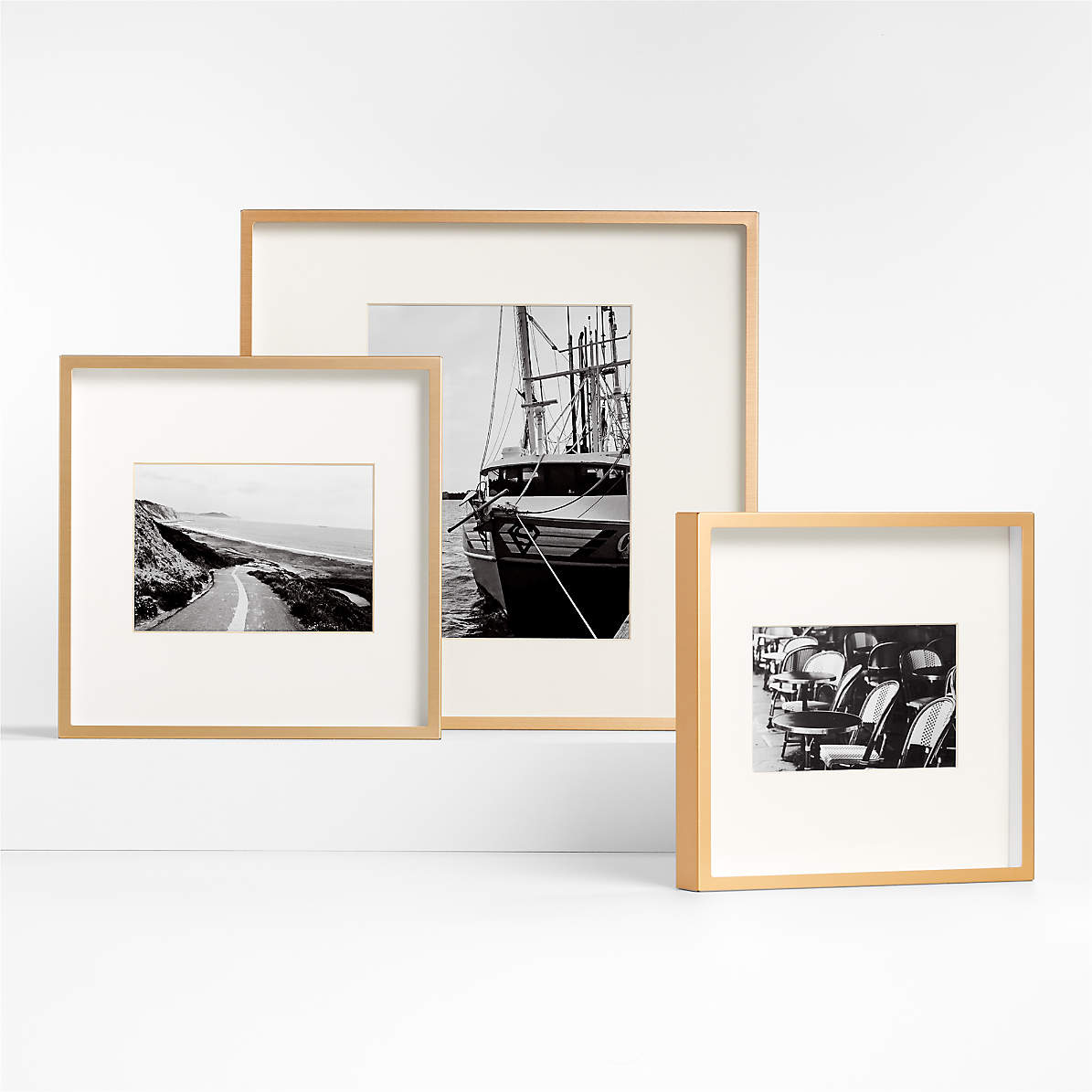 7-Piece Brushed Brass Gallery Wall Picture Frame Set