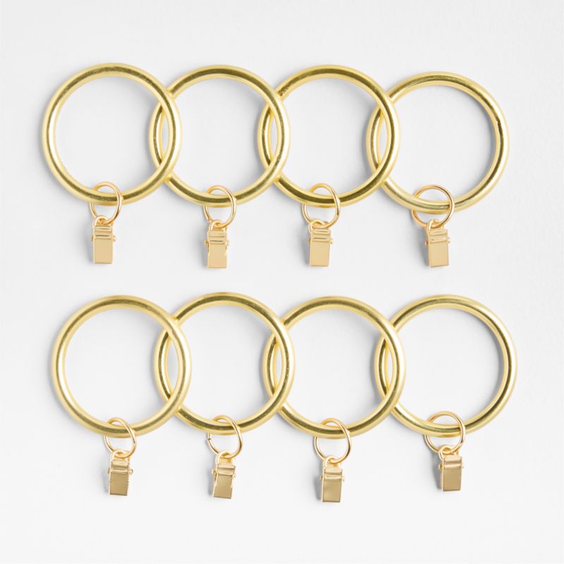 Brushed Brass 1.5" Window Curtain Rings, Set of 8 - image 0 of 2