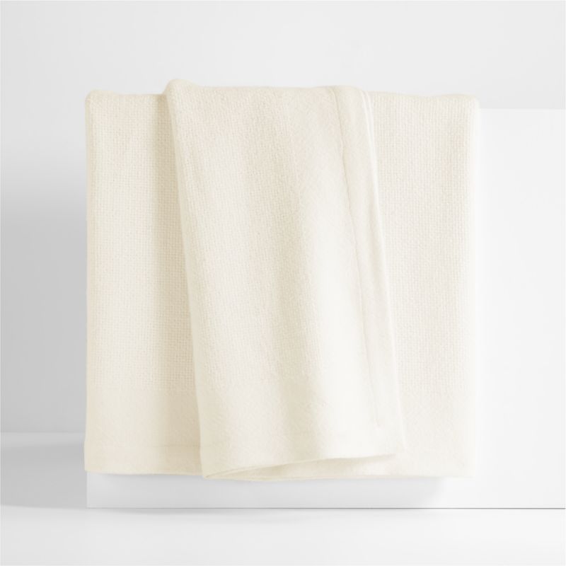 Brushed Organic Cotton Arctic Ivory King Bed Blanket
