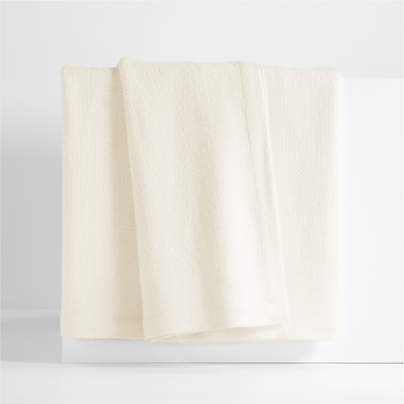 Brushed Organic Cotton Arctic Ivory Full/Queen Bed Blanket