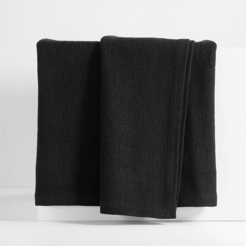 Brushed Organic Cotton Ink Black Full/Queen Bed Blanket