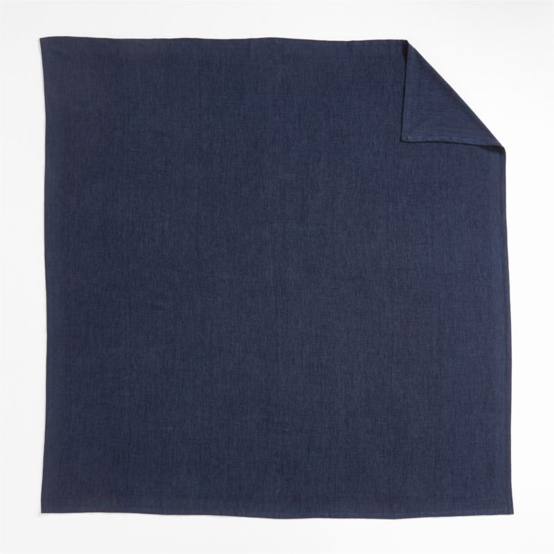 Brushed Organic Cotton Deep Indigo Blue Full/Queen Bed Blanket - image 3 of 5