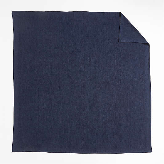 Brushed Organic Cotton Deep Indigo Blue Full/Queen Bed Blanket