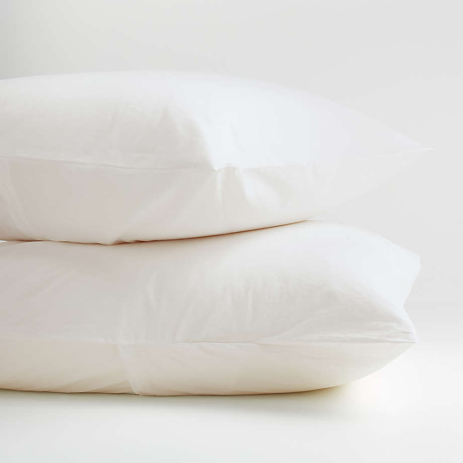 Parachute Brushed Cotton White King Pillow Cases, Set of 2 + Reviews Crate & Barrel