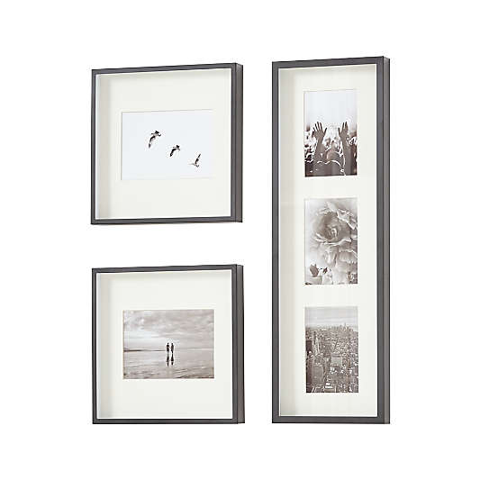 Brushed Black Picture Frame Gallery, Set of 3