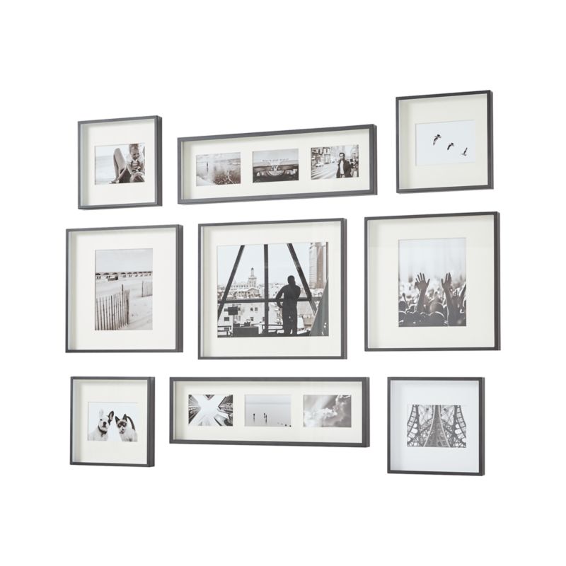 Brushed Black Picture Frame Gallery, Set of 9 - image 1 of 3