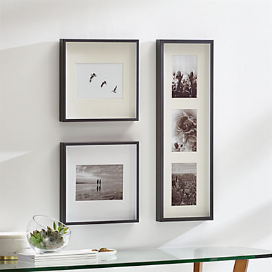 View Brushed Black Picture Frame Gallery, Set of 3 details