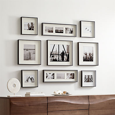 View Brushed Black Picture Frame Gallery, Set of 9 details