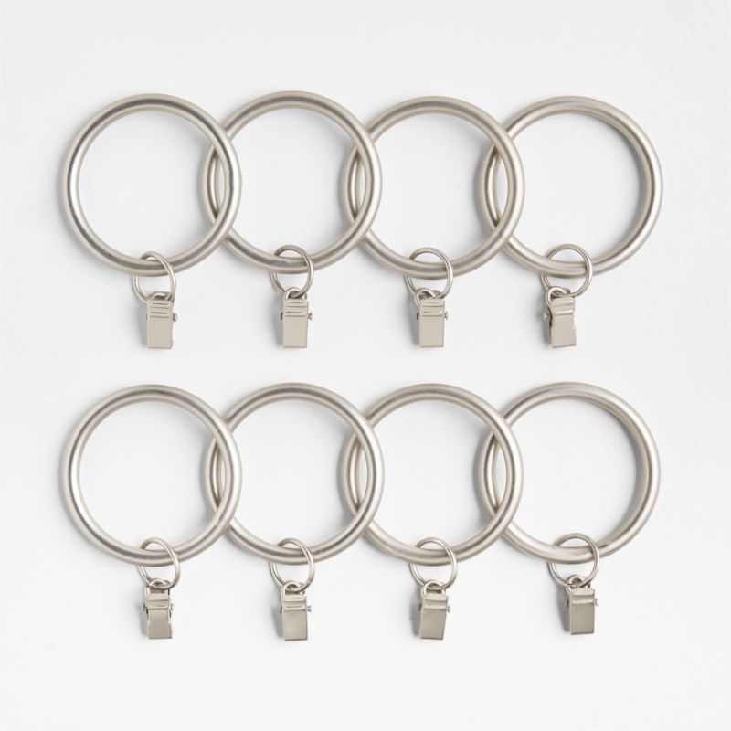 Brushed Nickel 1.5" Window Curtain Rings, Set of 8 - image 0 of 2