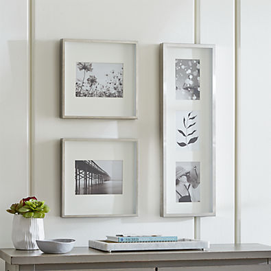 View Brushed Silver Picture Frame Gallery, Set of 3 details