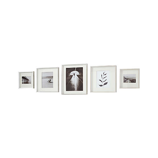 Brushed Silver Picture Frame Gallery, Set of 5