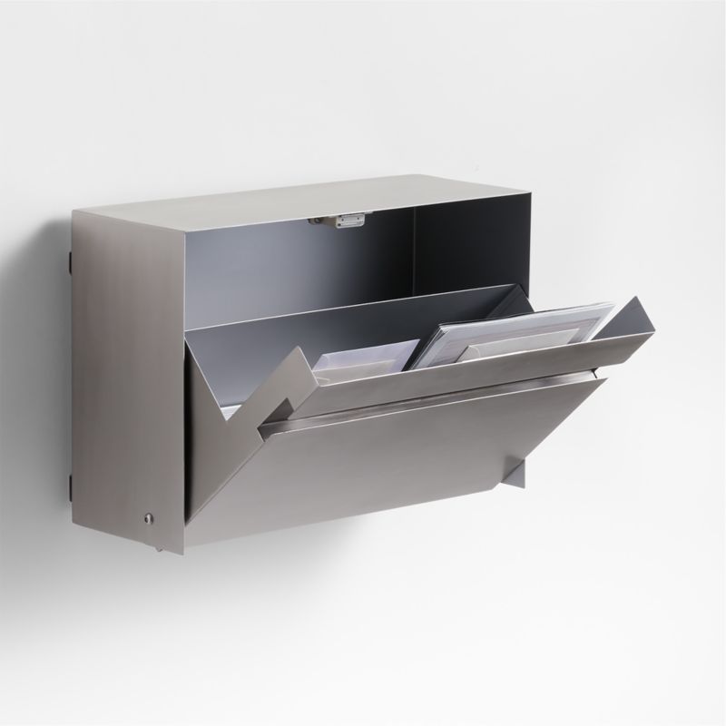 Brushed Nickel Modern Wall-Mount Mailbox - image 2 of 4