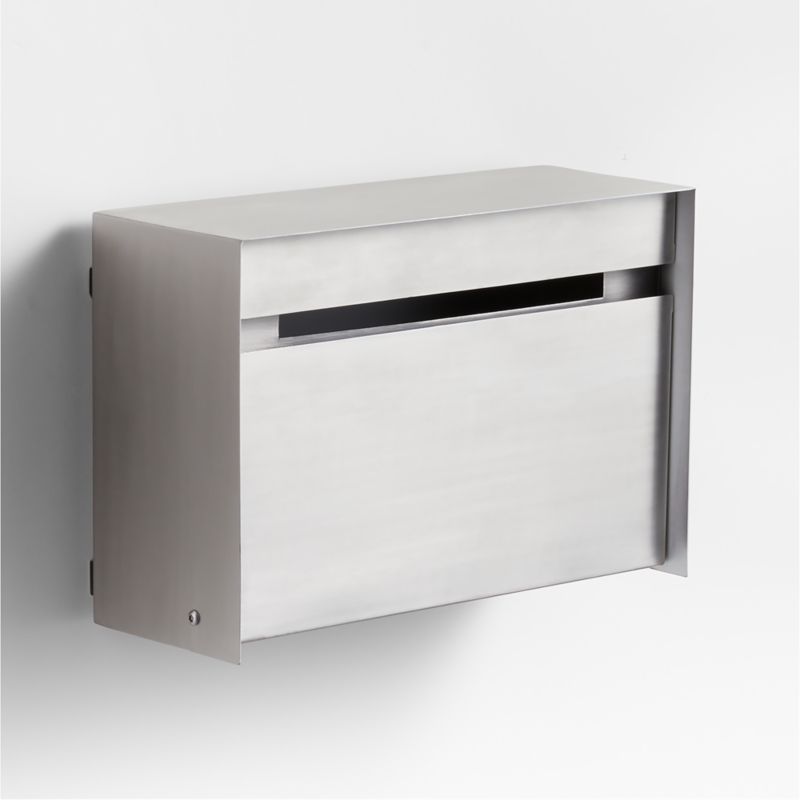 Brushed Nickel Modern Wall-Mount Mailbox - image 1 of 4