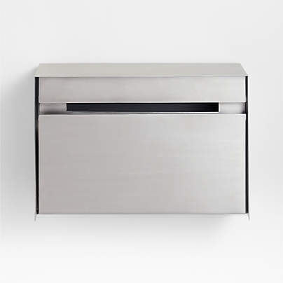 Brushed Nickel Modern Wall-Mount Mailbox