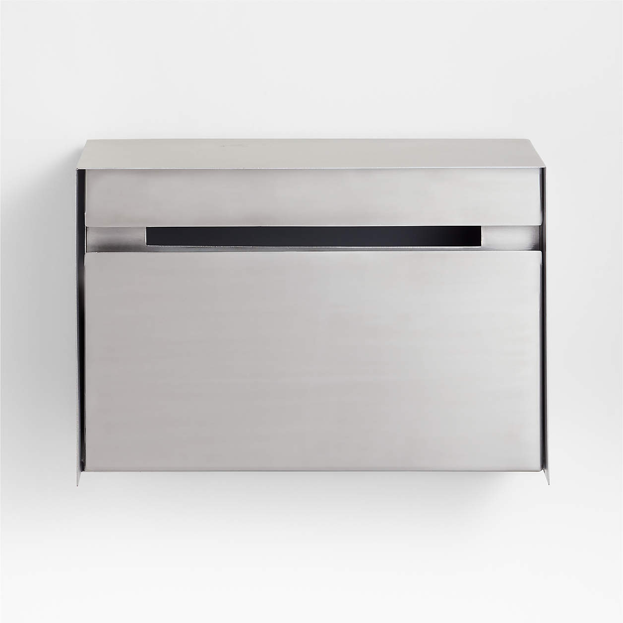 Brushed Nickel Modern Wall Mount Mailbox Reviews Crate Barrel   Brushed Silver Modern Wall Mount Mailbox 