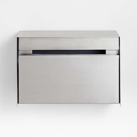 Brushed Nickel Modern Wall-Mount Mailbox