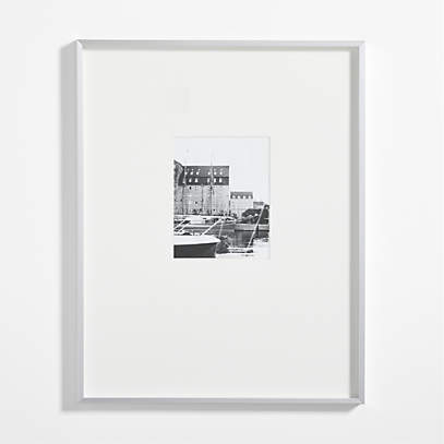 Gallery White Modern Picture Frame with White Mat 8x10 + Reviews | CB2