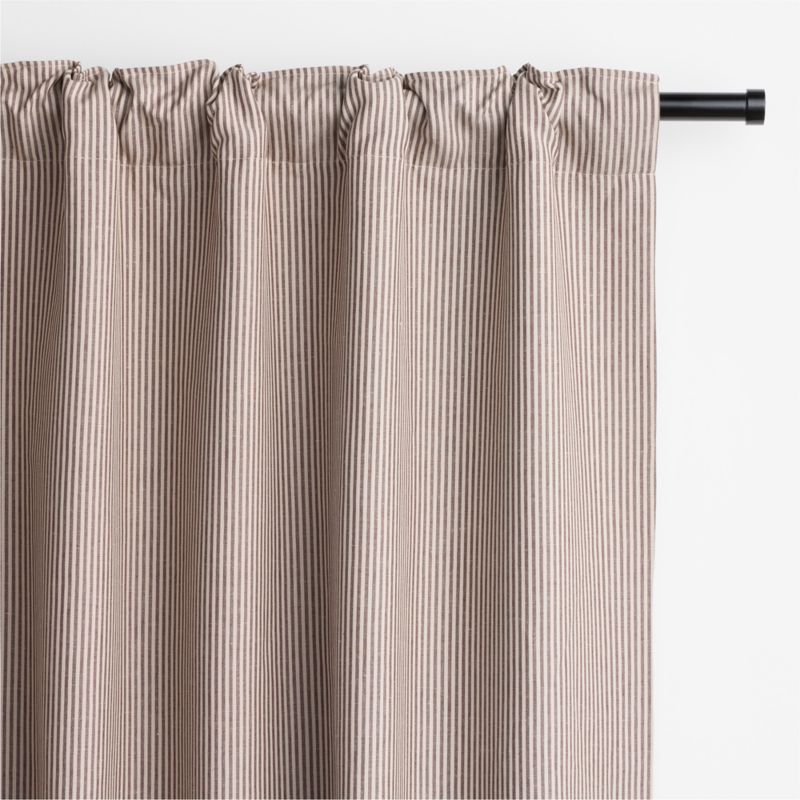 Brown Stripe Organic Cotton Linen Blackout Window Curtain Panel 52"x84" - image 3 of 7