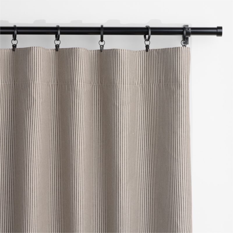 Brown Stripe Organic Cotton Linen Blackout Window Curtain Panel 52"x84" - image 4 of 7