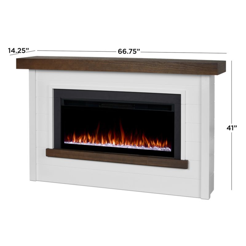 Brynwood White and Brown Wood with Landscape Smart Electric Fireplace 67" - image 2 of 8